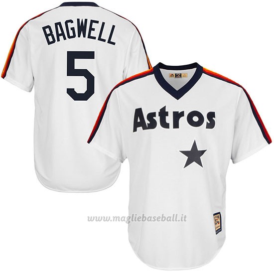 Maglia Baseball Uomo Houston Astros Jeff Bagwell Bianco 1ªCooperstown
